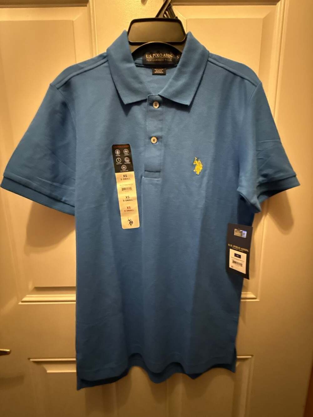 U.S. Polo Assn. Men's Blue Hill Performance Pique Polo Shirt XS